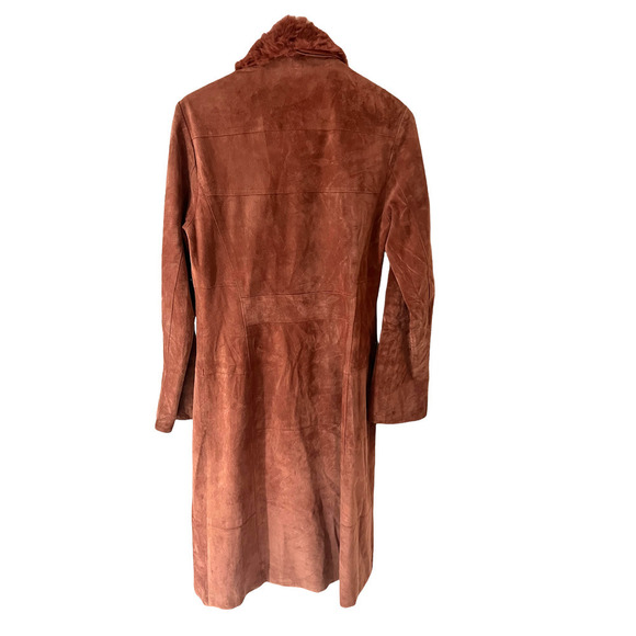 John Carlisle - Anonymous women's Suede Leather Long Coat Size M - Picture 2 of 7